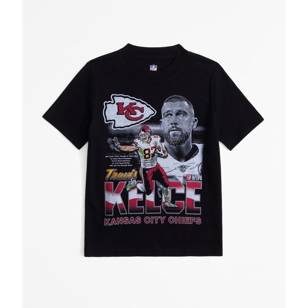 Abercrombie Kids‎ Black Travis Kelce Kansas City Chiefs NFL T-Shirt Size 9/10
